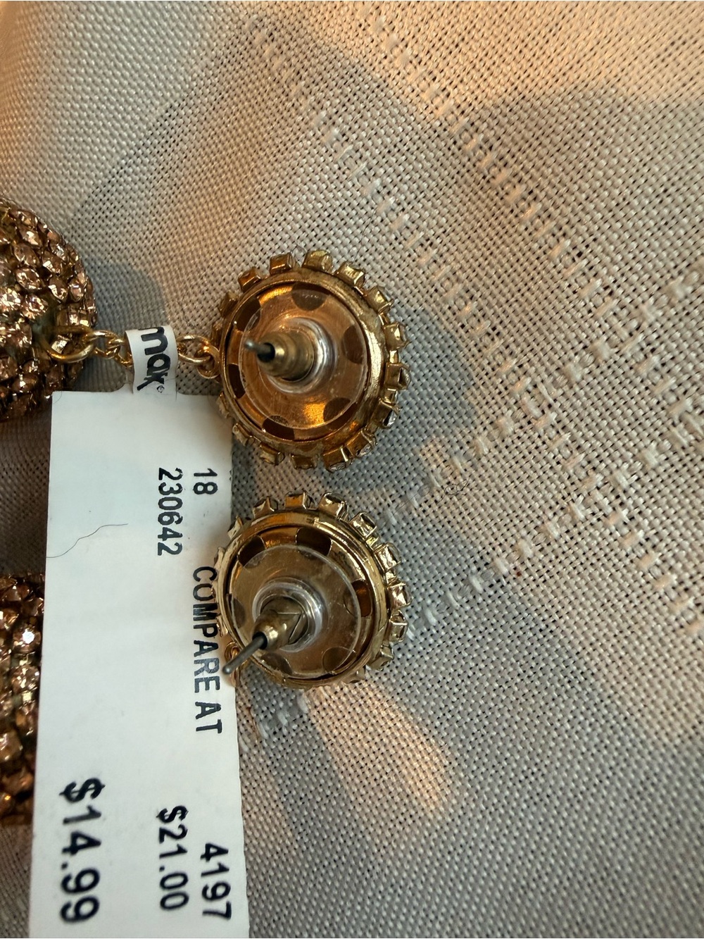Gold-Tone Clip Back Earrings - Unbranded